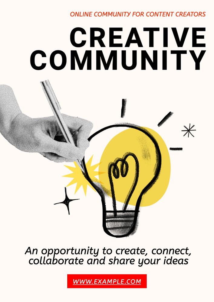 Creative community poster template, editable text and design