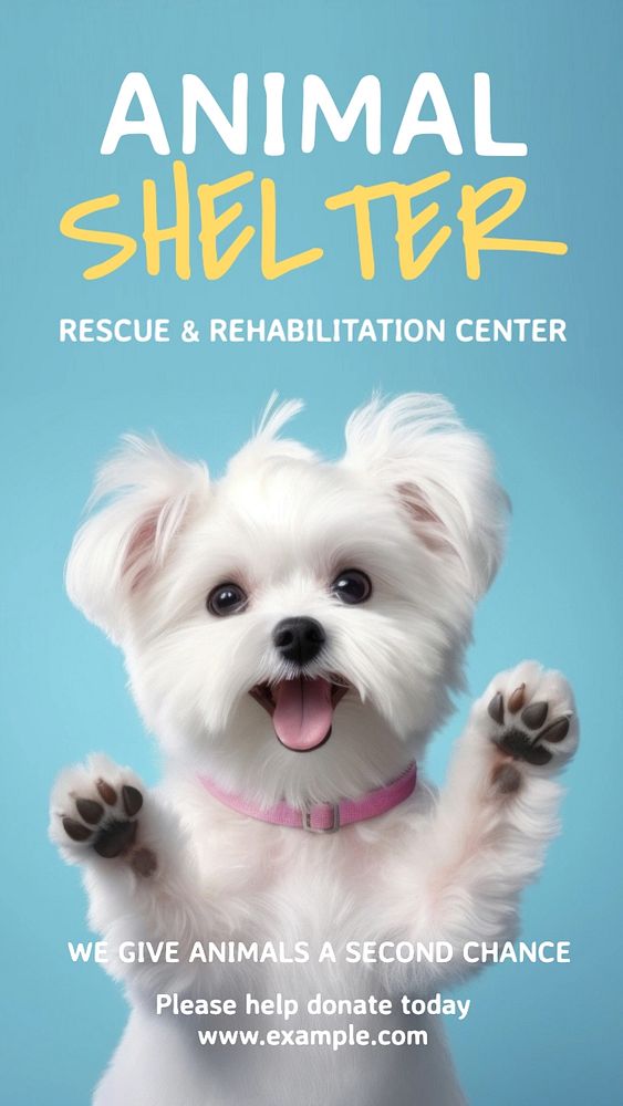 Animal shelter Facebook story template, editable design