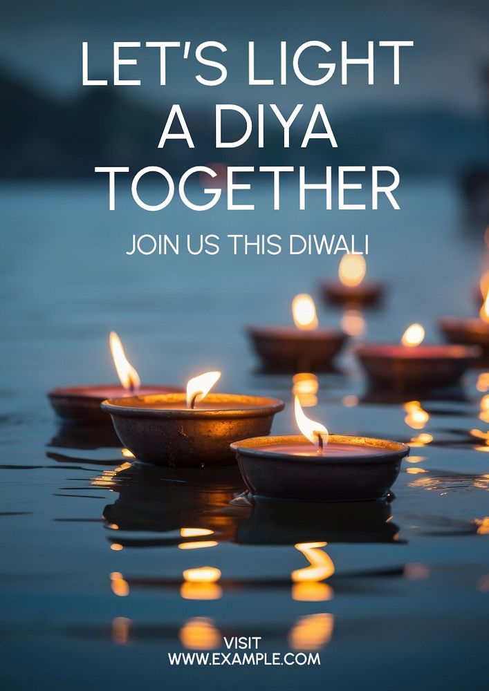 Diwali poster template, editable text and design