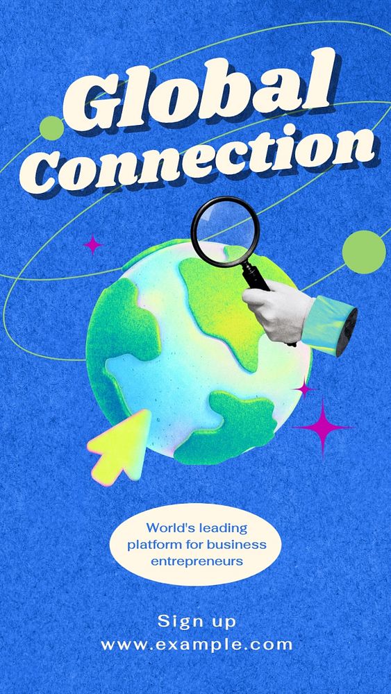 Global connection Facebook story template, editable design