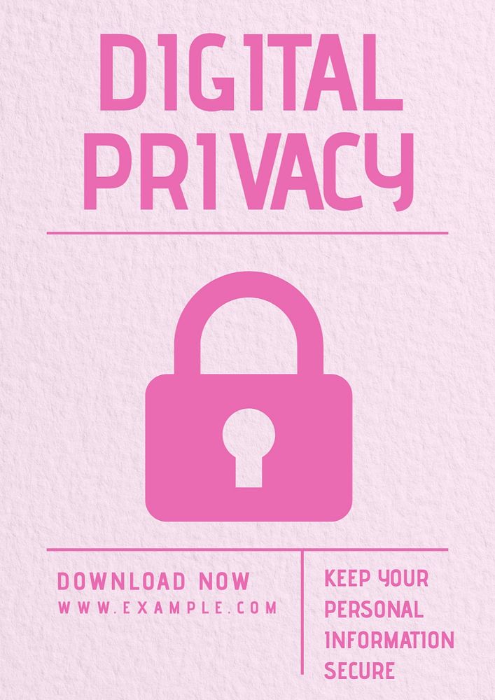 Digital privacy poster template, editable text and design