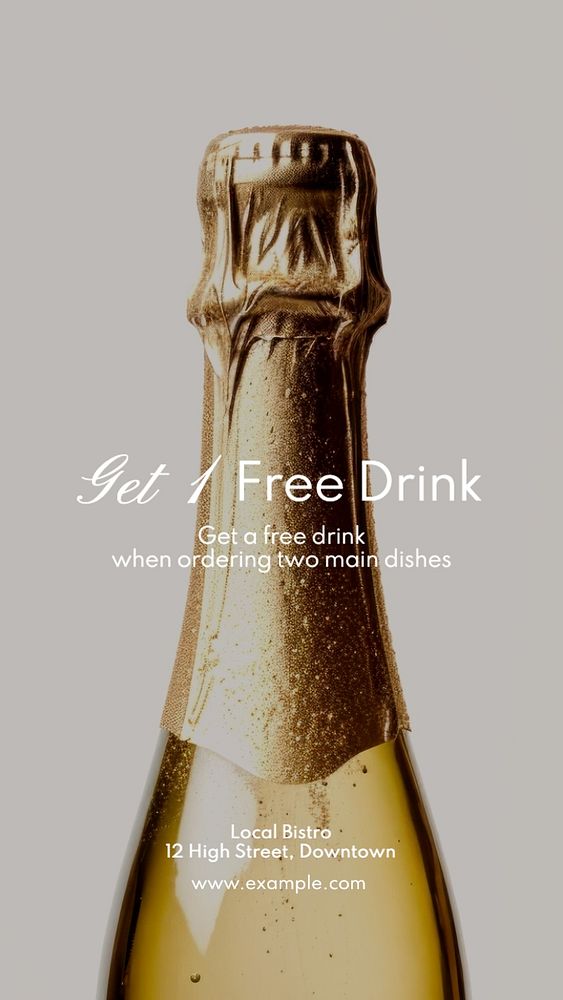 Free drink Instagram story template