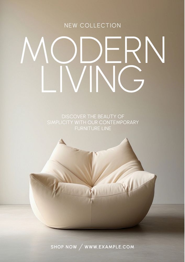 Modern living poster template