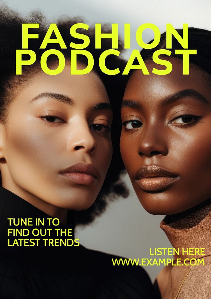 Fashion podcast poster template