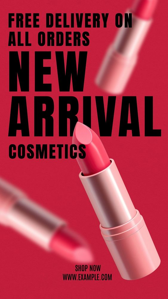 New arrival cosmetics Instagram story template, editable text