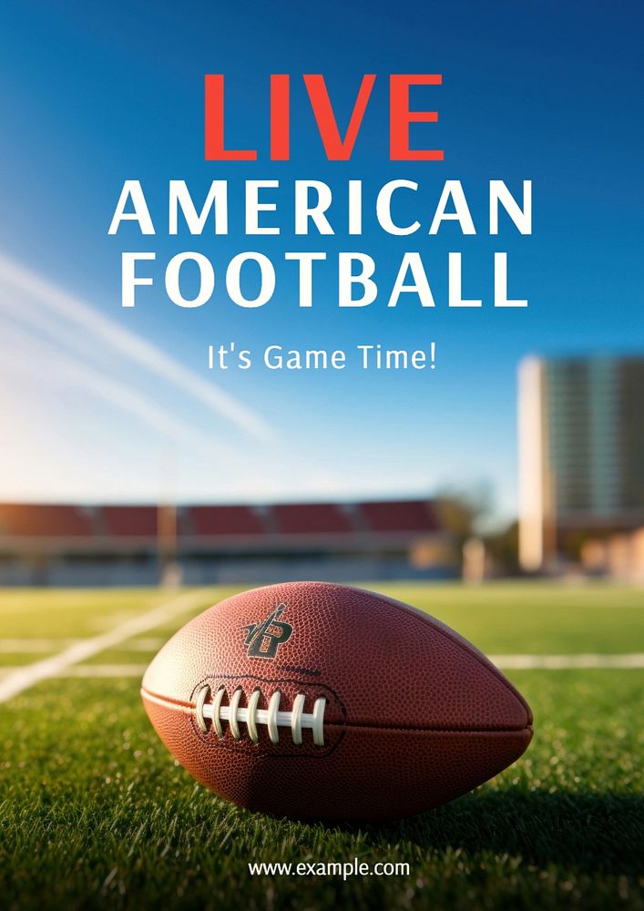 American football poster template, editable text and design