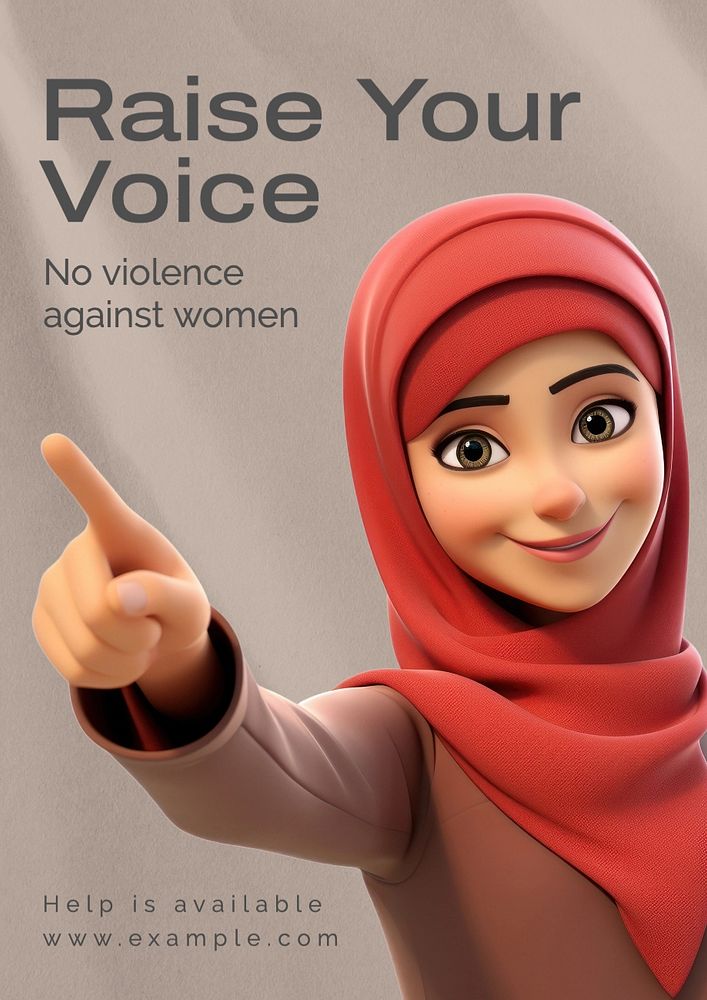 Raise your voice poster template, editable text and design