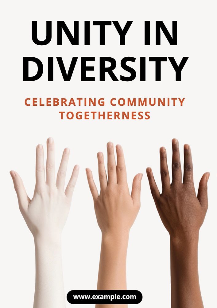 Unity in diversity poster template, editable text and design