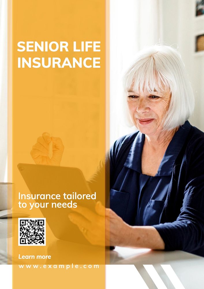 Senior insurance poster template, editable text and design