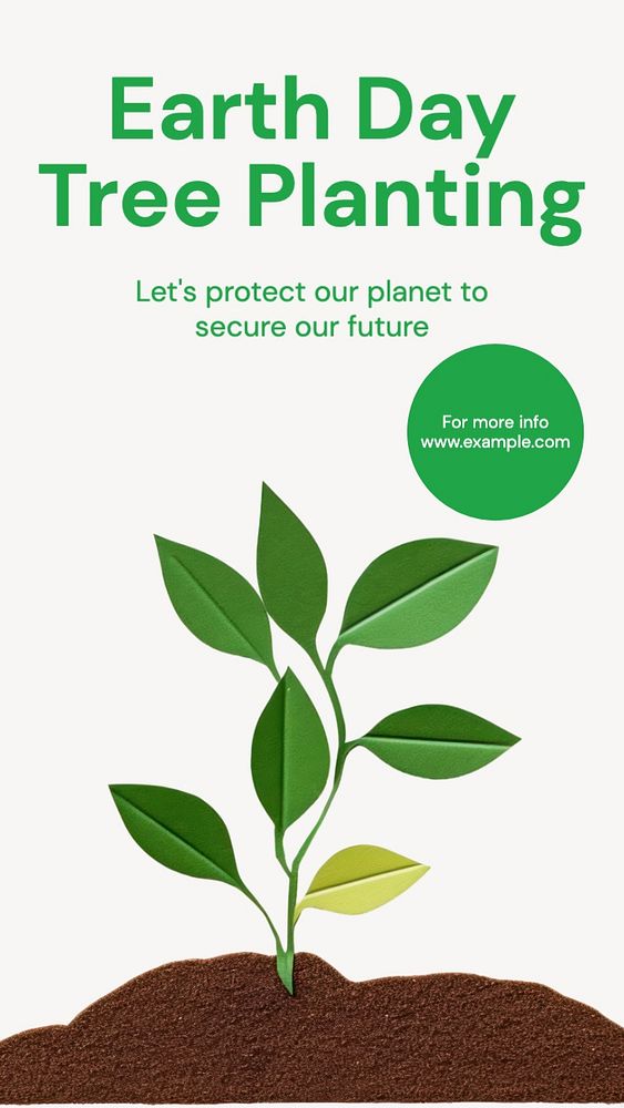 Earth day & tree Instagram story template, editable text