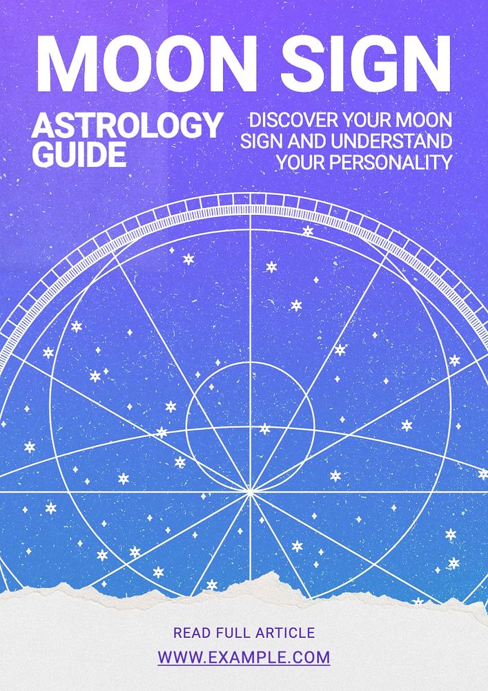 Moon astrology poster template, editable text and design