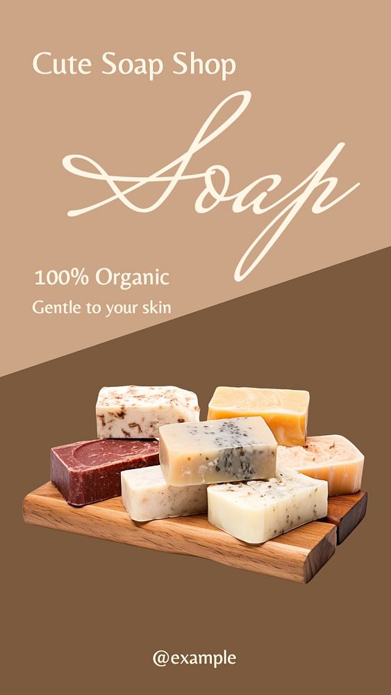 Organic soap product Instagram story template, editable text