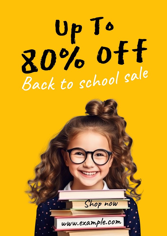 Back to school sale poster template, editable text and design