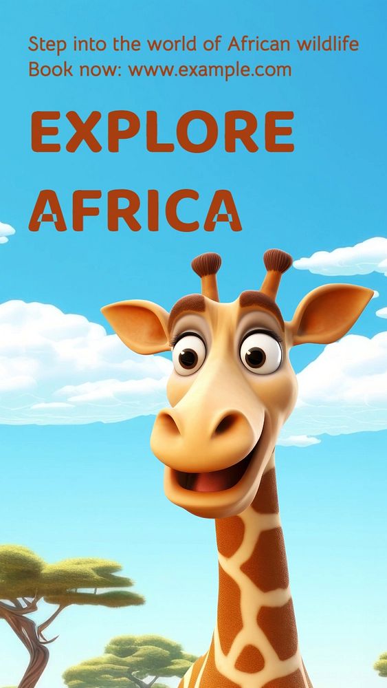 Explore Africa Instagram story template, editable text