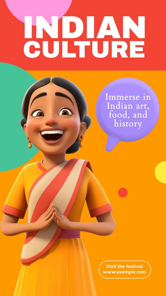 Indian culture Instagram story template, editable text