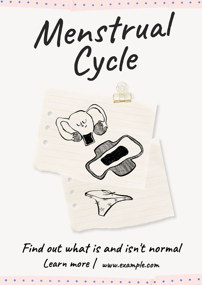 Menstrual cycle poster template and design