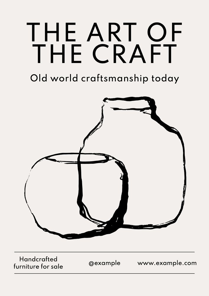 Craft poster template, editable text and design