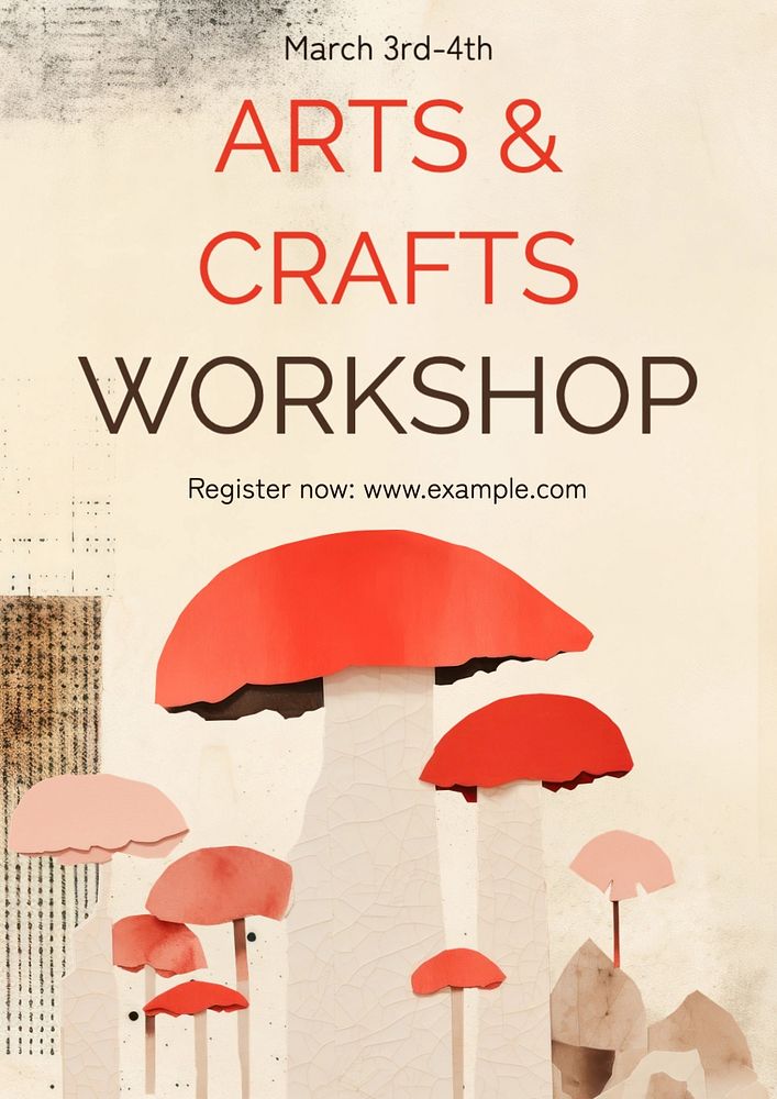 Art workshop poster template, editable text and design