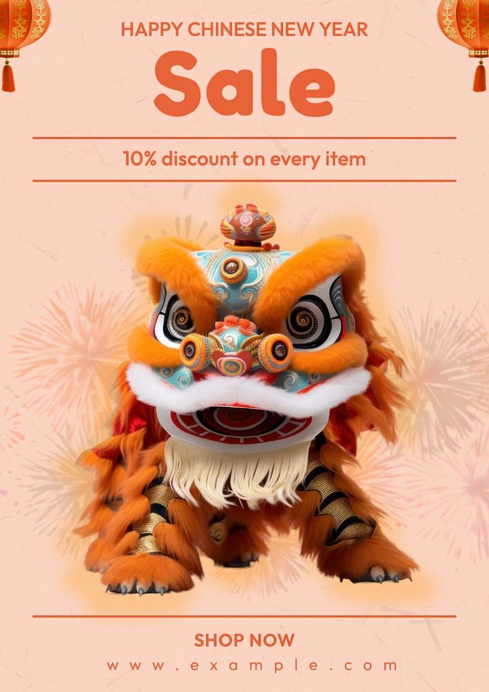 Chinese New Year sale poster template and design