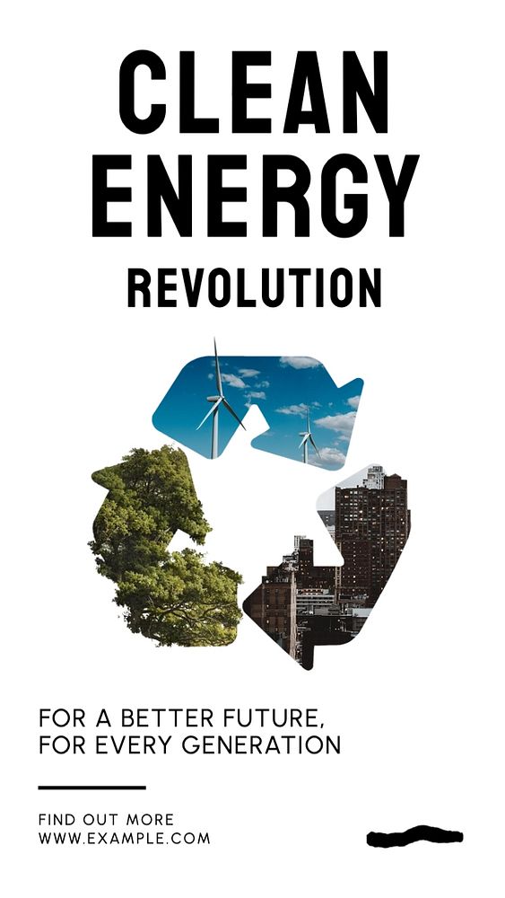 Clean energy revolution Instagram story template, editable text