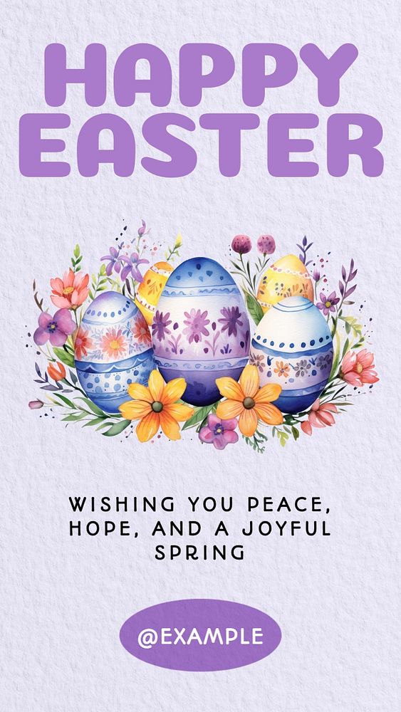 Happy Easter Instagram story template, editable text