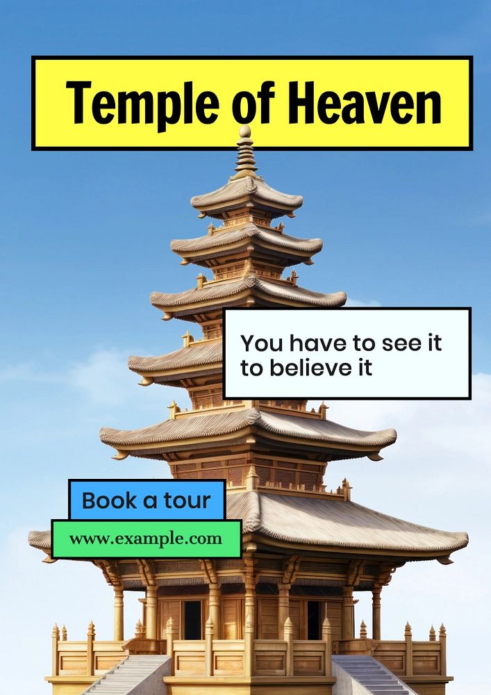 Temple of heaven poster template and design