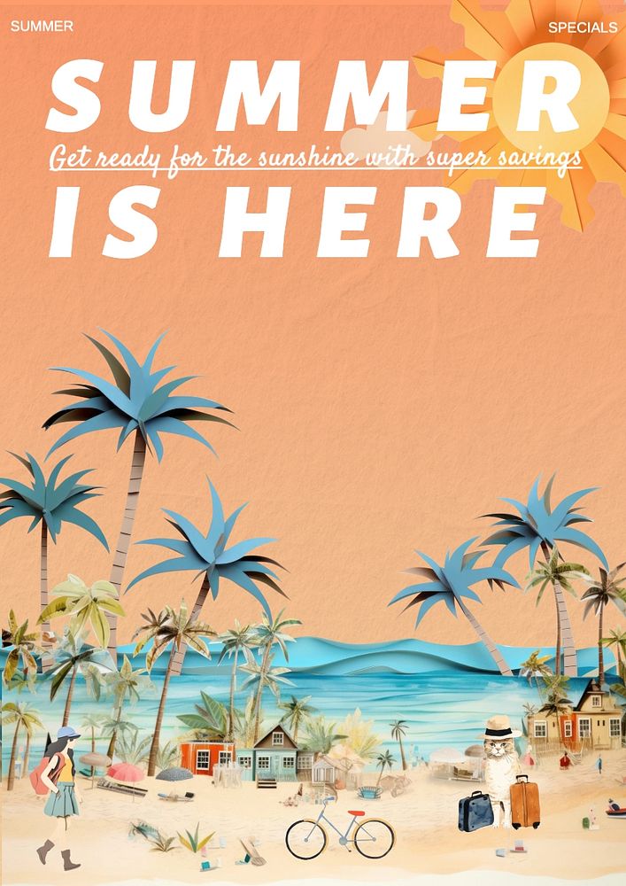 Summer is here poster template and design