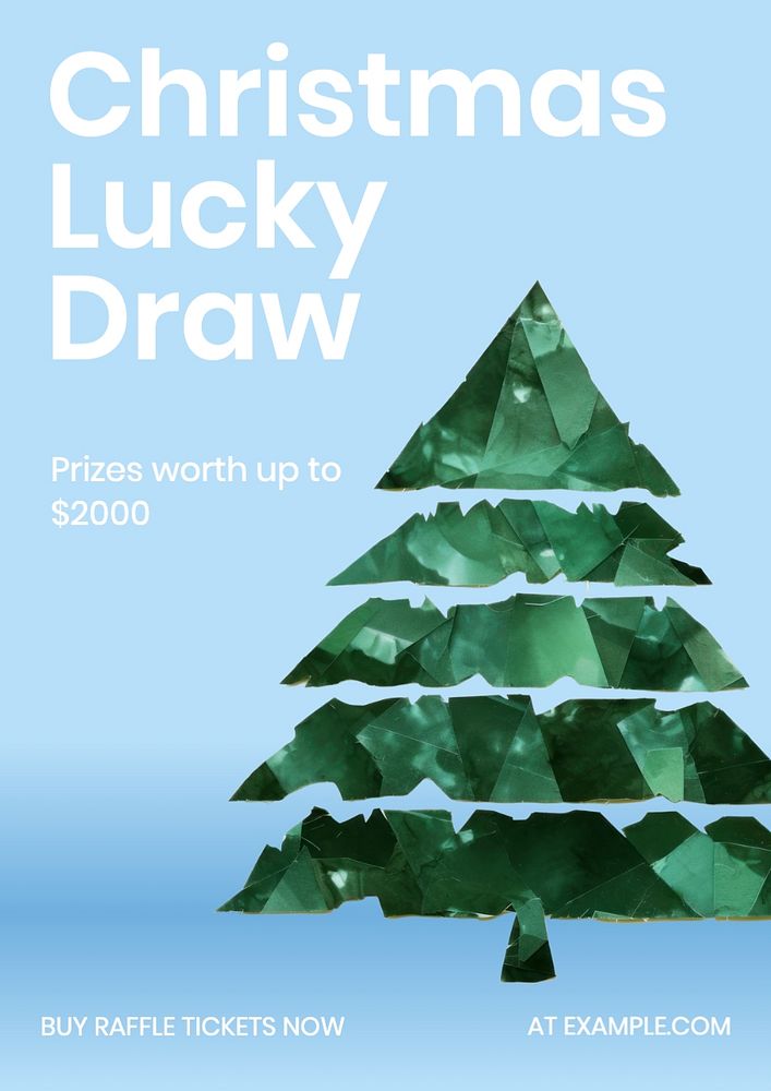 Christmas lucky draw poster template and design