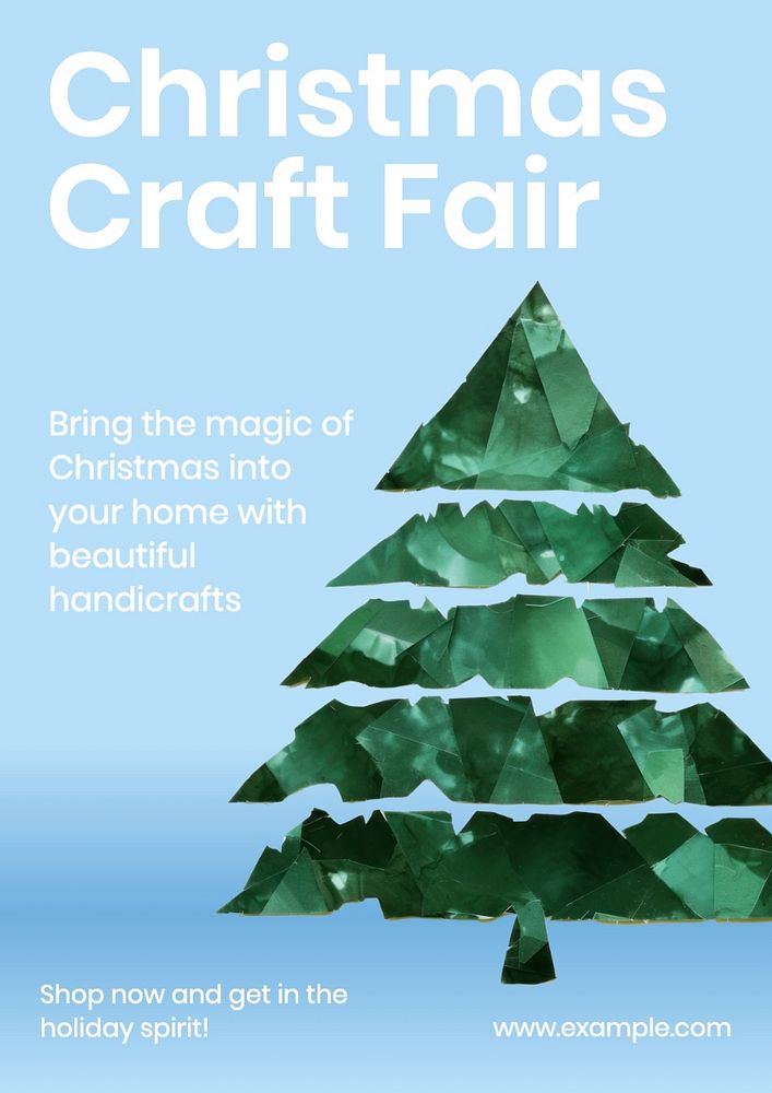 Christmas craft fair poster template and design