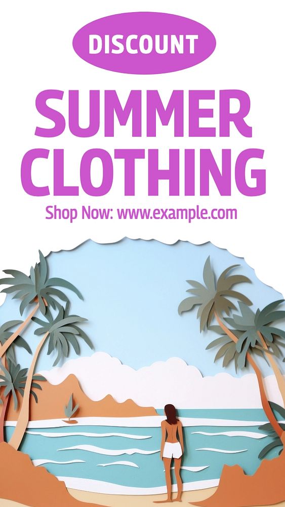 Summer clothing discount Instagram story template