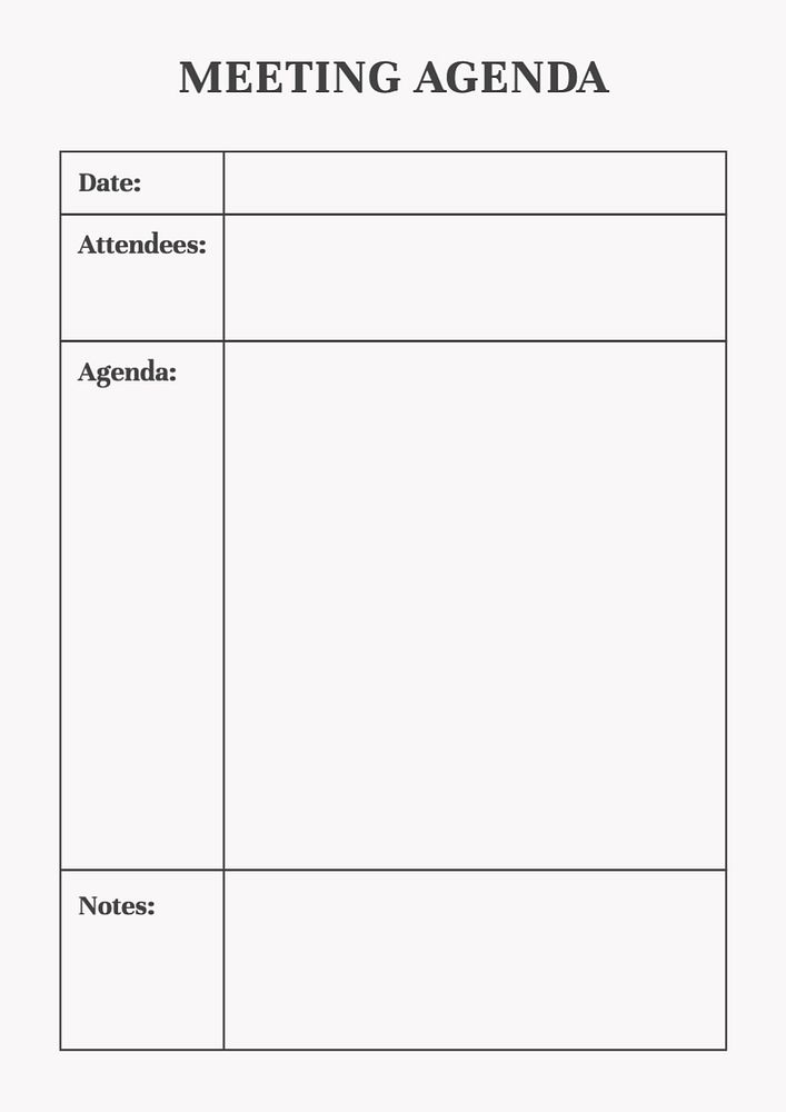 Meeting agenda template