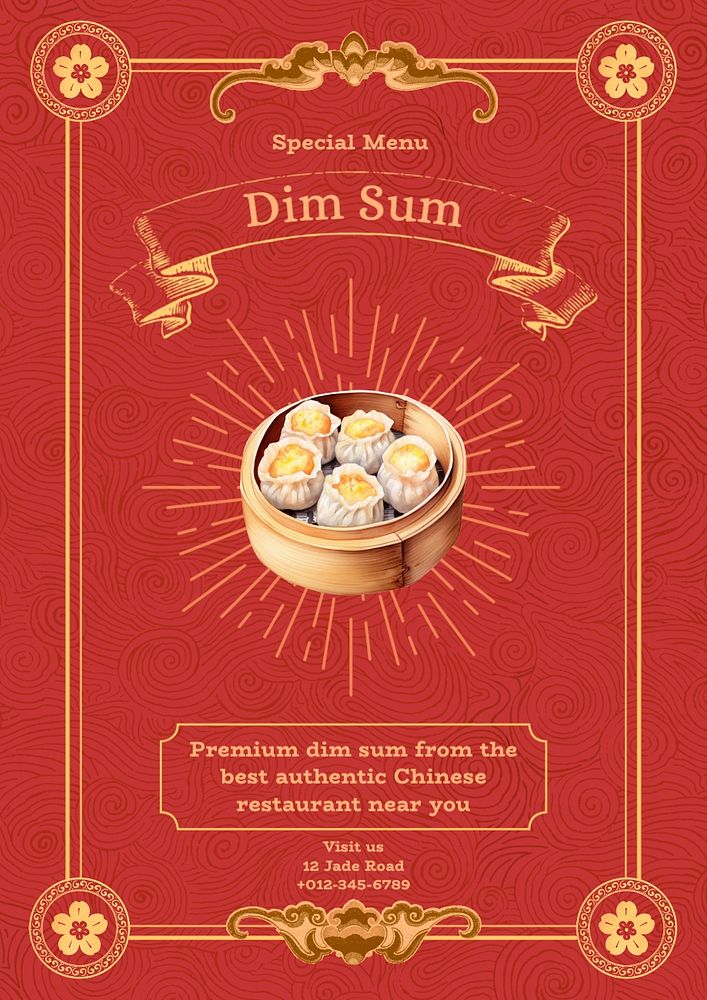 Dim sum poster template