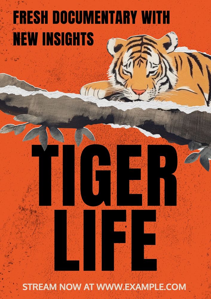 Tiger Documentary Poster Template And Premium Editable Template