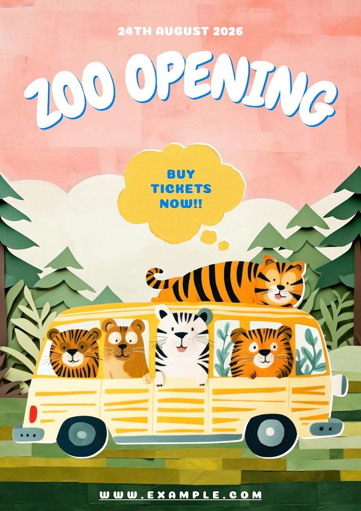 Zoo opening poster template and design