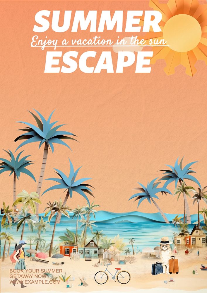 Summer escape poster template and design