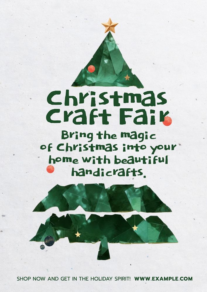 Christmas craft fair poster template and design