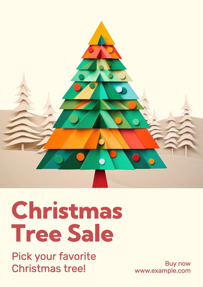 Christmas tree sale poster template Premium Editable Template rawpixel