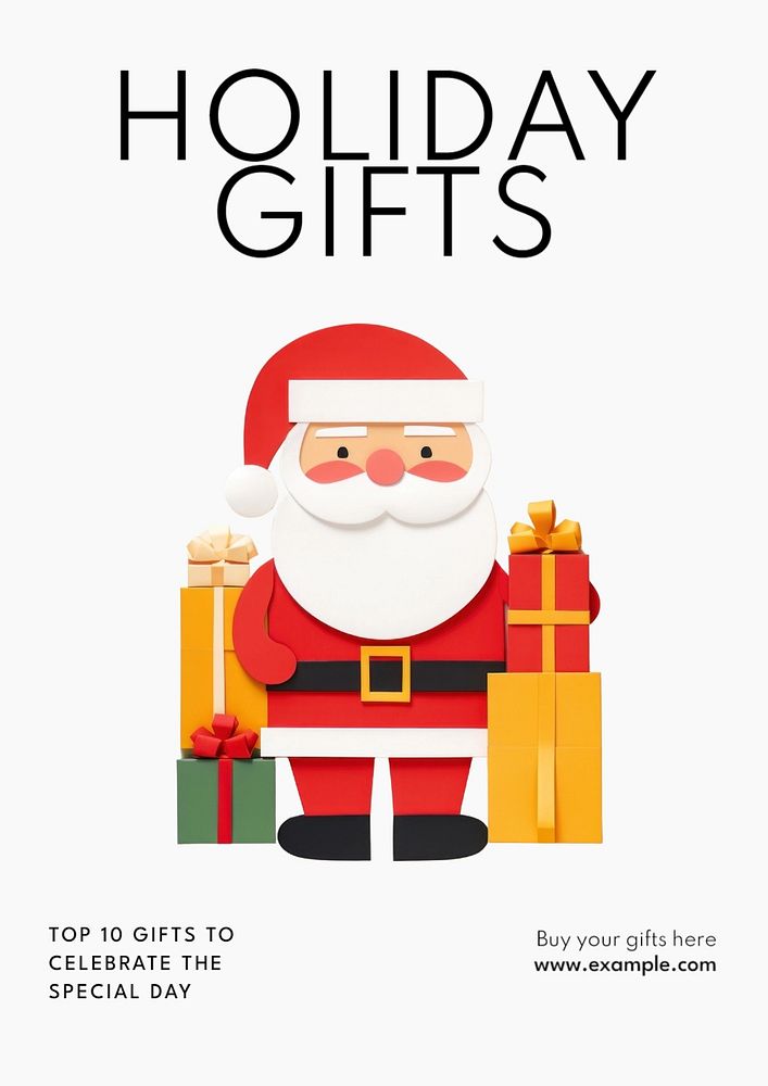 Holiday gifts poster template and design