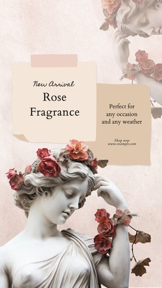 Rose fragrance Instagram story template, editable text