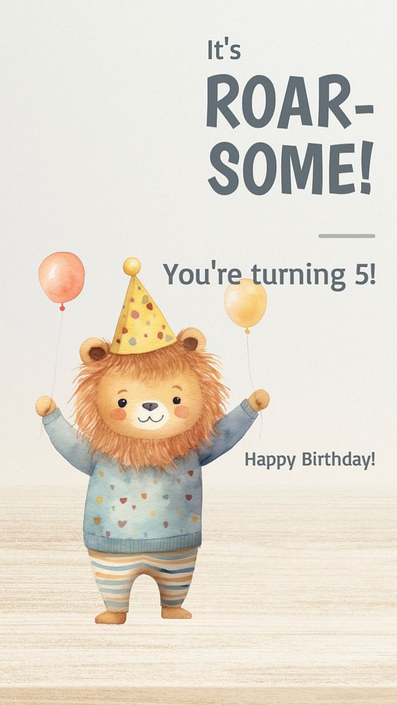 Birthday Instagram story template, editable text