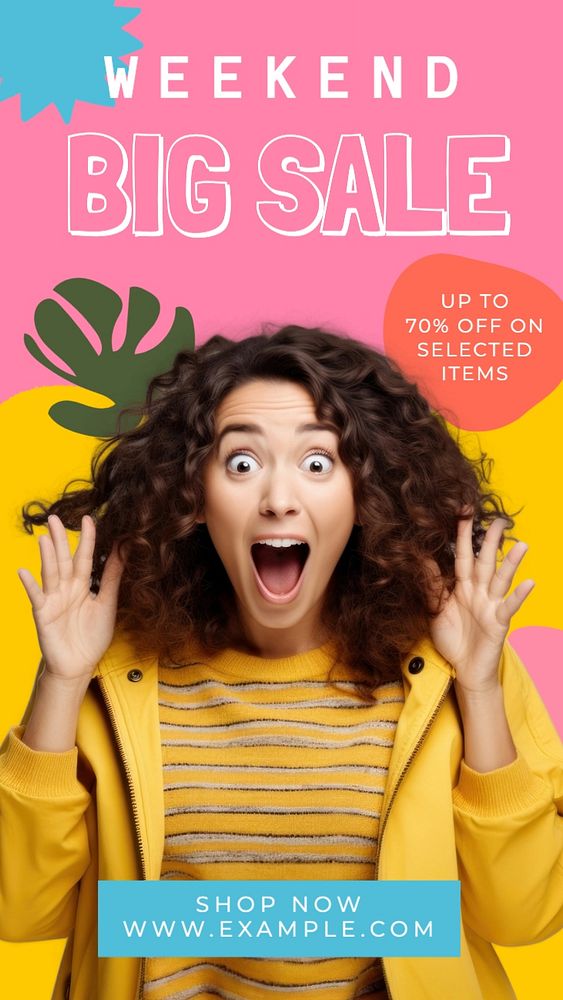 Weekend big sale Instagram story template, editable text