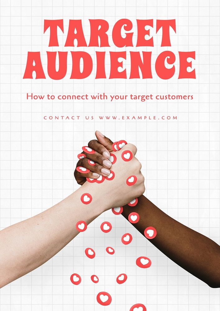 Target audience poster template, editable text and design