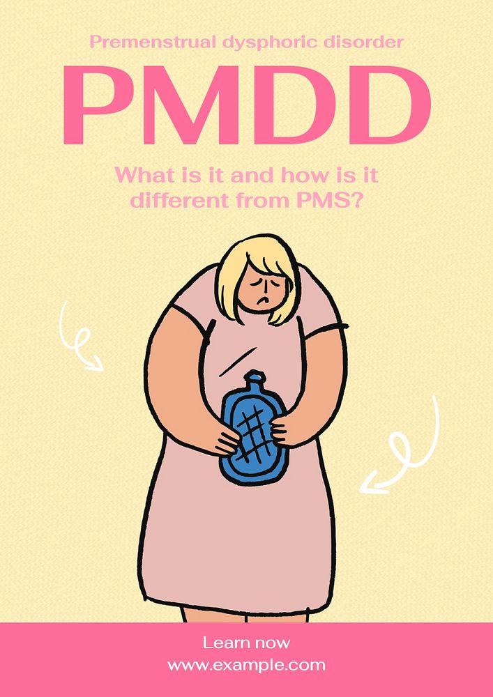 PMDD, menstruation poster template and design