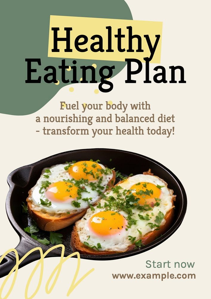 Healthy eating plan poster template and design