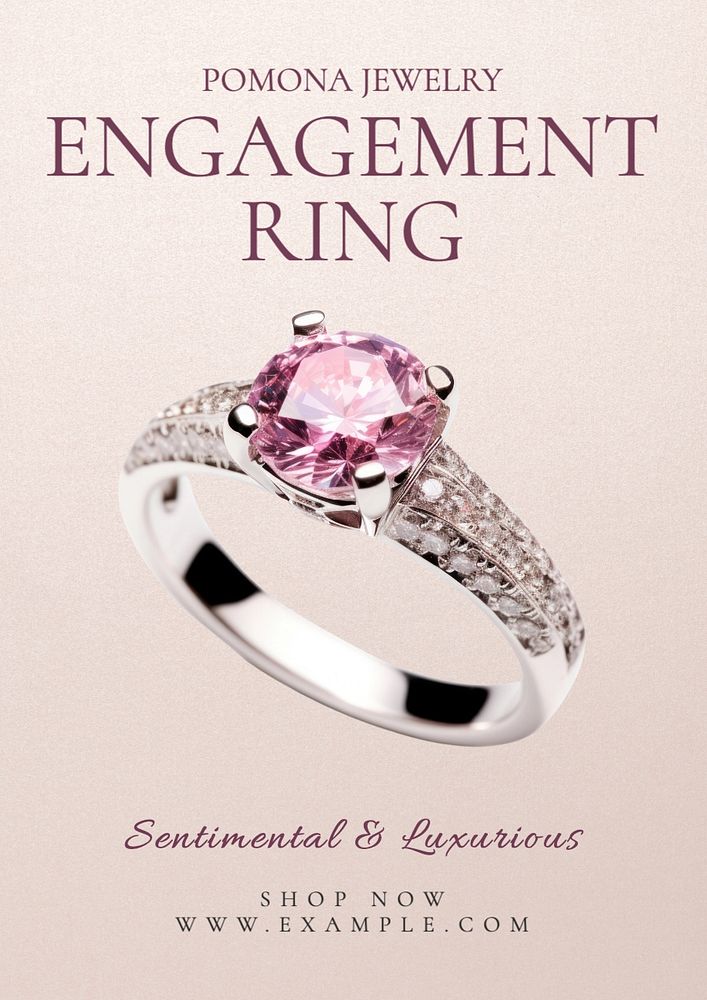 Engagement ring poster template and design