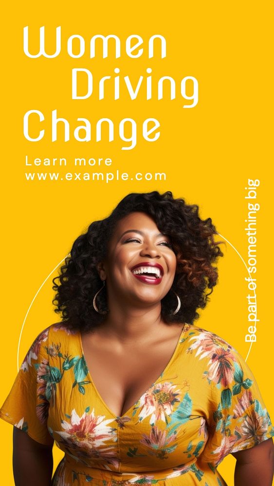 Women driving change Instagram story template, editable text