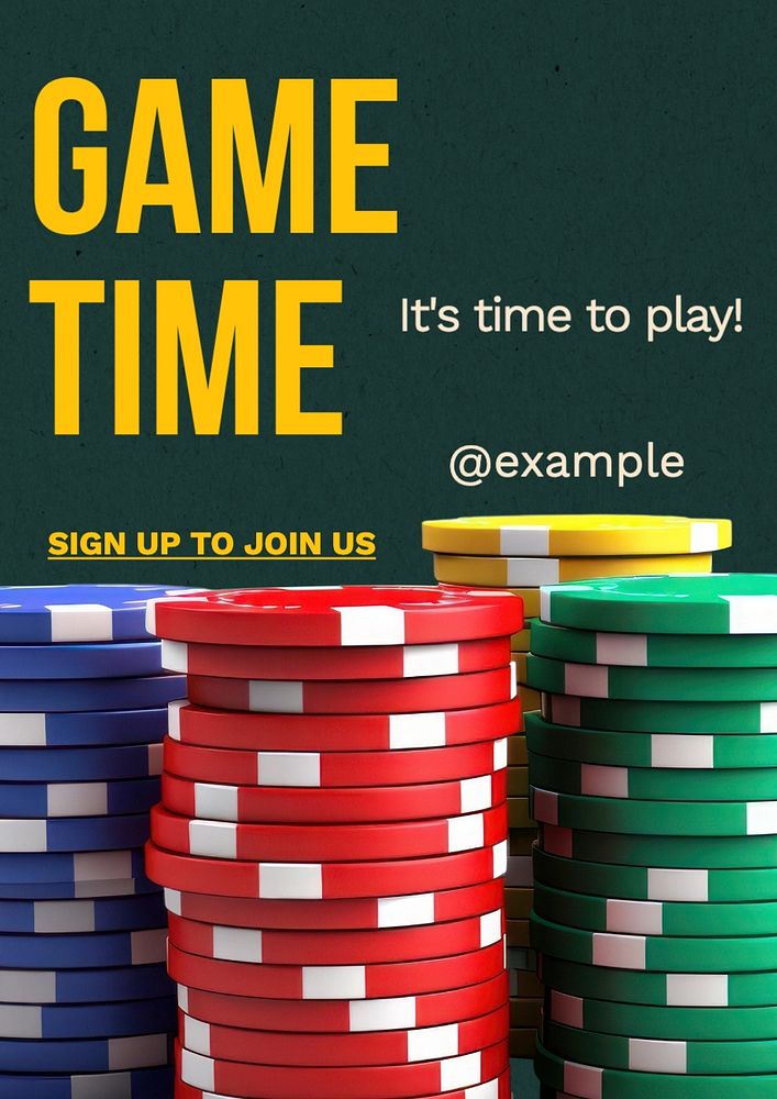 Game time poster template, editable text and design