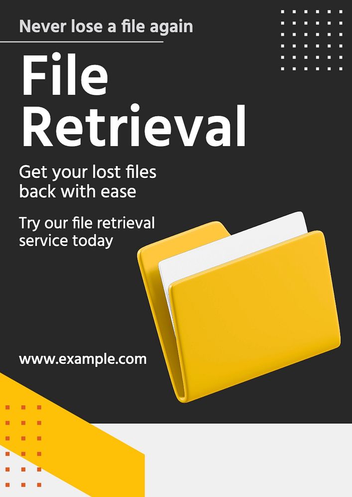 File retrieval poster template, editable text and design