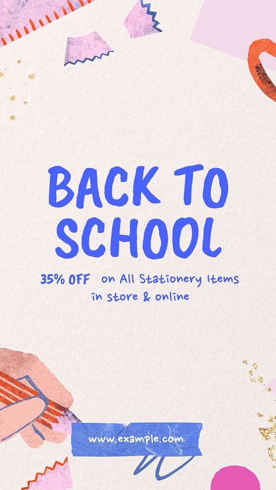 Stationery sale Instagram story template, editable text