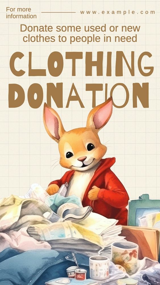 Clothing donation Instagram story template, editable text